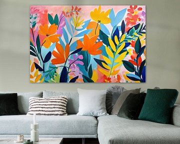 Bloemenweide abstract en kleurig van Caroline Guerain