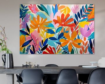 Vrolijke Bloemen, abstract en modern van Caroline Guerain