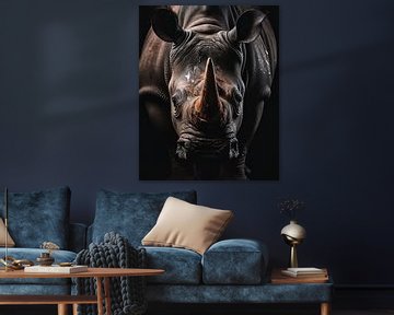 Portret van een neushoorn van fernlichtsicht