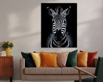 Zebra in portret van fernlichtsicht