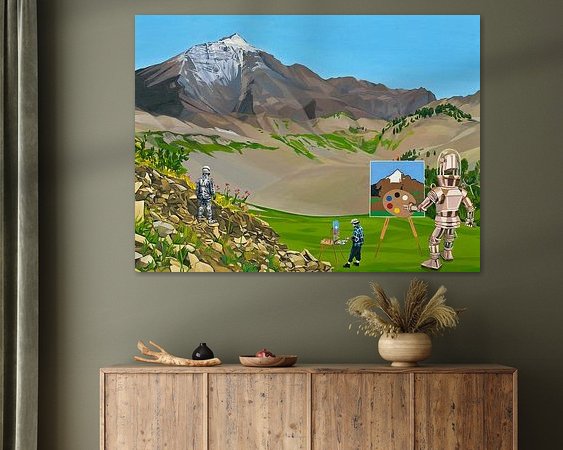 Voorbeeld van het werk in een kamer