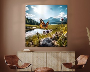 Butterfly in a mountain landscape by YArt