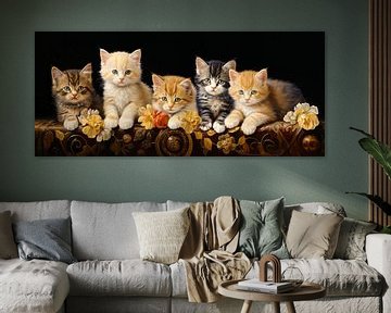 Kittens Schilderij van Preet Lambon