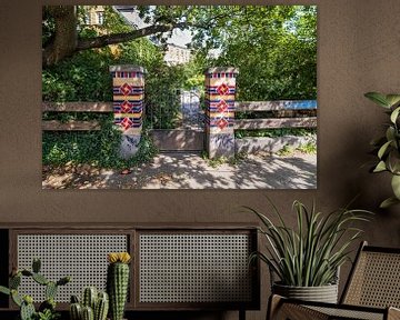 Gate in free state Christiania, Copenhagen, Denmark by Evert Jan Luchies