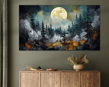 Vollmond über dem Wald von Jan Bechtum