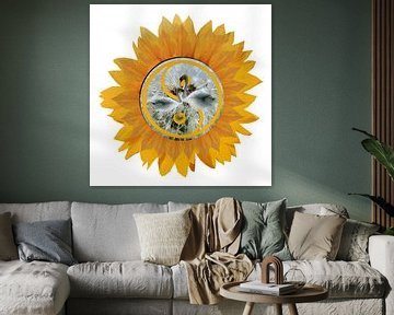 Schwäne Sonnenblume Yin und Yang in der Natur von Andre Wilkens