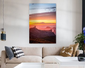 Spanien - Sonnenuntergang auf dem Pico de Las Nieves auf Gran Canaria mit Blick auf den Roque Nublo (0043) von Reezyard