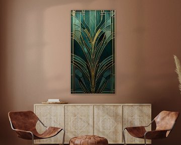 Art Deco Elegant Gatsby: Raam Gatsby (Glas in Lood) van Surreal Media