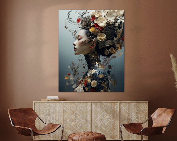 Voorbeeld van het werk in een kamer
