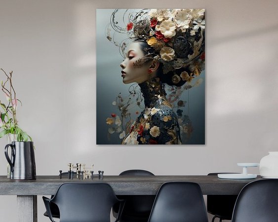 Voorbeeld van het werk in een kamer