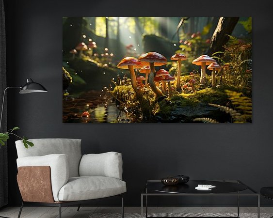 Voorbeeld van het werk in een kamer
