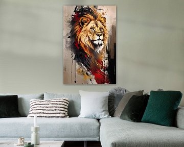 De leeuw, een geschilderd portret van Arjen Roos