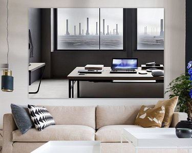 Voorbeeld van het werk in een kamer