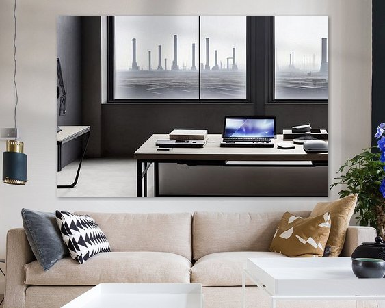 Voorbeeld van het werk in een kamer