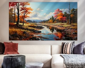 peinture abstraite automne dans la forêt arrière-plan