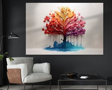 Rainbow art tree by Digitale Schilderijen