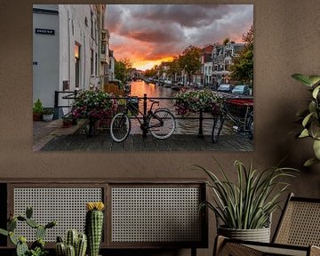 Leiden - Fiets op de Kraaierbrug (0077) van Reezyard