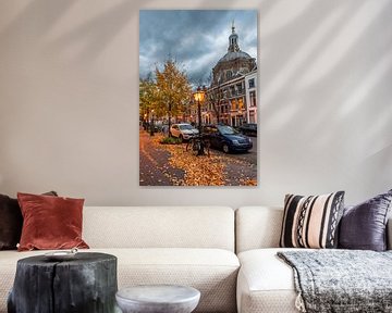 Leiden - Herfst op de lange mare met zicht op de Marekerk (0089) van Reezyard