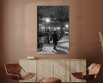 Leiden - Une promenade nocturne dans la neige