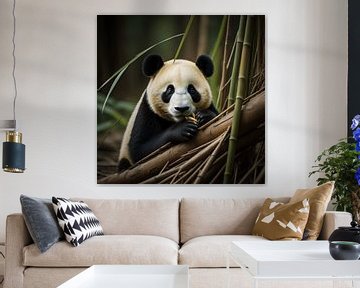 Panda bear with bamboo by Gert-Jan Siesling