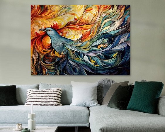 Voorbeeld van het werk in een kamer