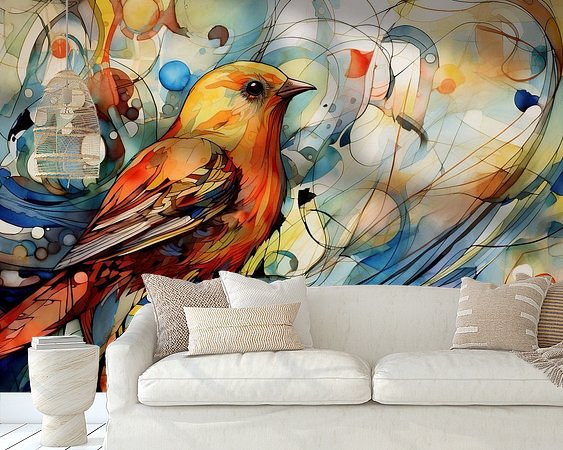 Voorbeeld van het werk in een kamer