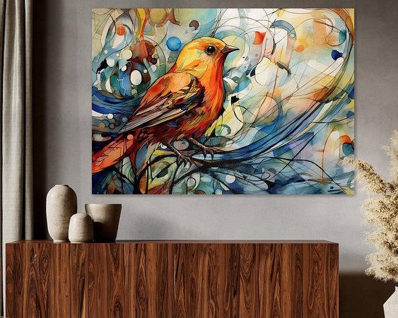 Voorbeeld van het werk in een kamer