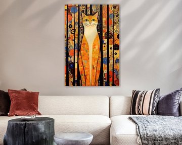 Abstract portret van een kat van Bert Nijholt