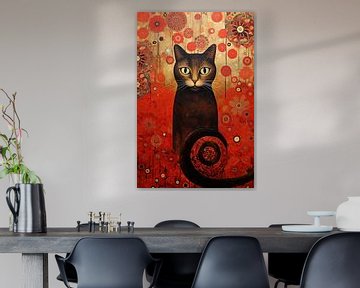 Portrait abstrait d'un chat sur Bert Nijholt