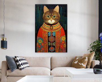 Portrait abstrait d'un chat sur Bert Nijholt