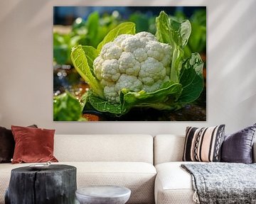 Fresh organic cauliflower with water drop background by Animaflora PicsStock