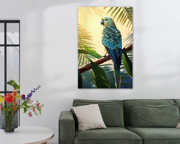 Papagei - Tropische Szene von New Future Art Gallery