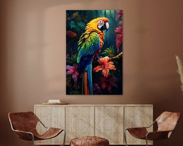 Papagei - Farbenfroh und exotisch von New Future Art Gallery