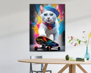 Outdoor sports cat – skateboarding by Melanie Viola