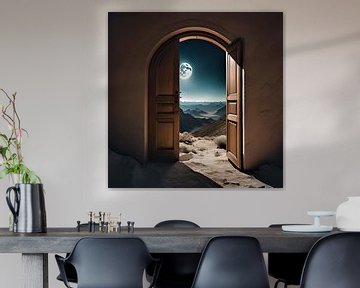 Tür mit Mondlicht von Gert-Jan Siesling