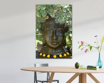 Buddha gelbe Blumen von Bianca ter Riet