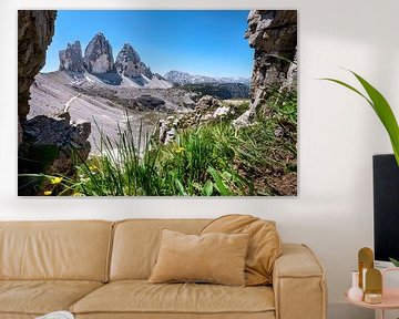 View of the Three Peaks in the Dolomites