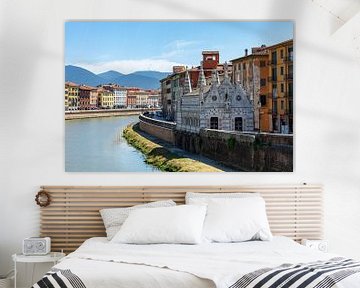Gezicht op de oude stad van Pisa met Santa Maria della Spina en de rivier de Arno, Italië van Animaflora PicsStock