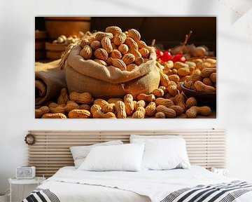 Frische Erdnüsse in einem Jutesack von Animaflora PicsStock