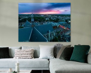 Grote Kerk Alkmaar Zonsondergang van Wietse de Graaf