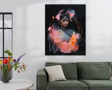 Portrait en couleurs néon sur Carla Van Iersel