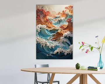Illustration of the sea by Digitale Schilderijen