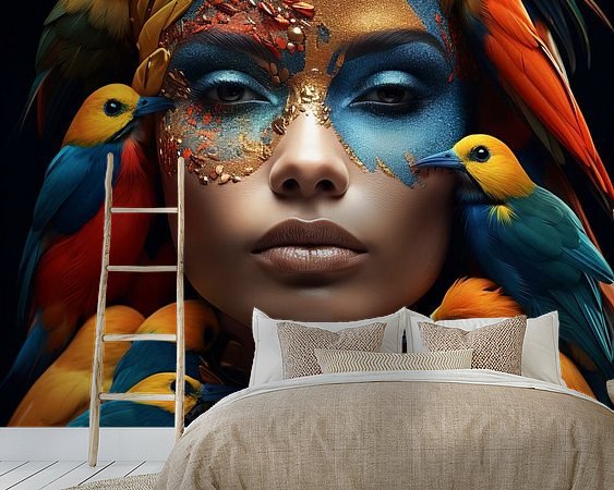 Voorbeeld van het werk in een kamer