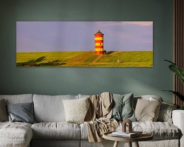 Panoramic photo of the Pilsum lighthouse