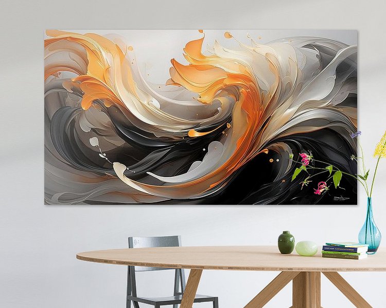 Voorbeeld van het werk in een kamer