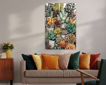 Succulenten botanisch patroon 22 #cacti van JBJart Justyna Jaszke