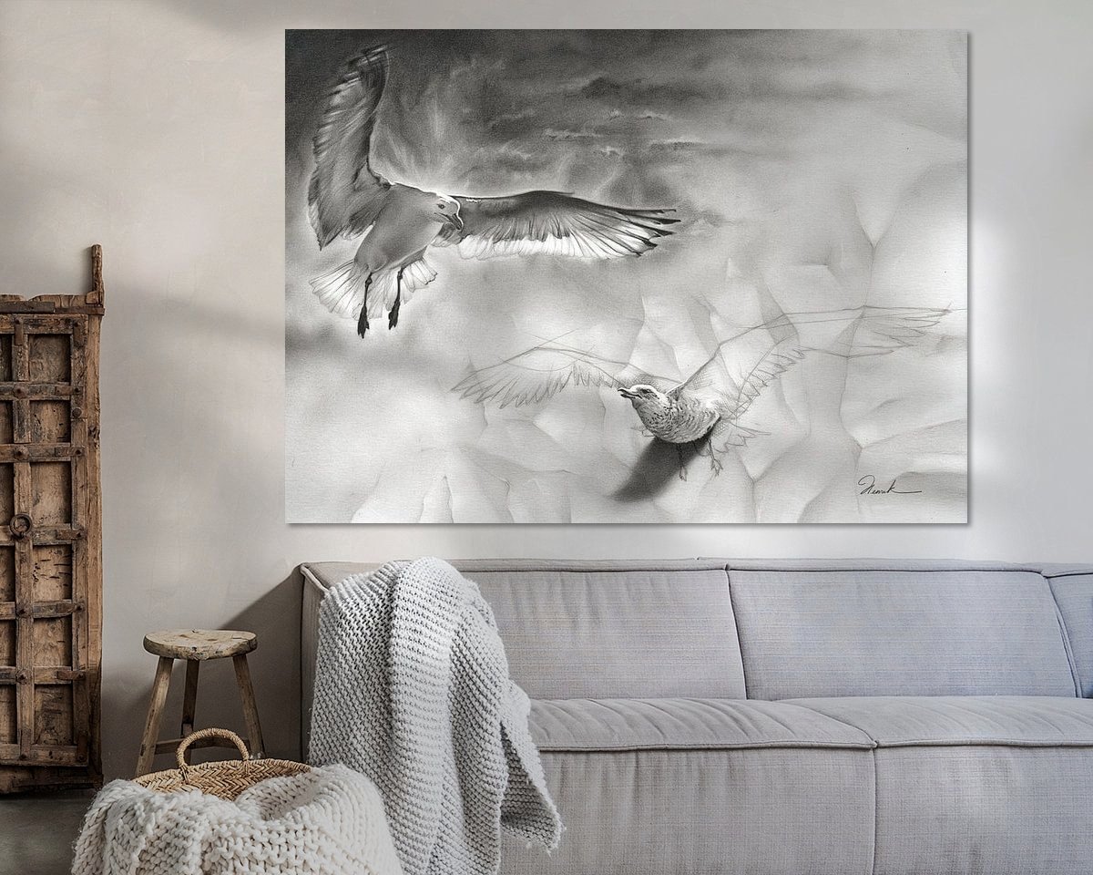 Voorbeeld van het werk in een kamer