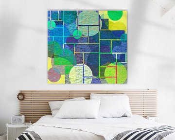 Kleurrijk abstract met cirkels van Corinne Welp