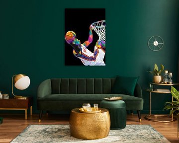 playing basketball in pop art style by IHSANUDDIN .