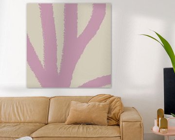 Modern abstract art. Lines in pastel colors. Lilac on beige by Dina Dankers